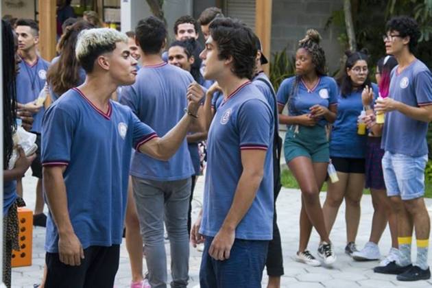 Malhação - Leandro briga com Alex Malhação - Leandro briga com Alex (Globo/César Alves)