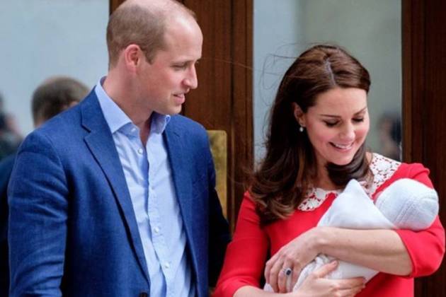 Principe William e Kate Middleton com o novo herdeiro (Reprodução/Instagram/kensingtonroyal)