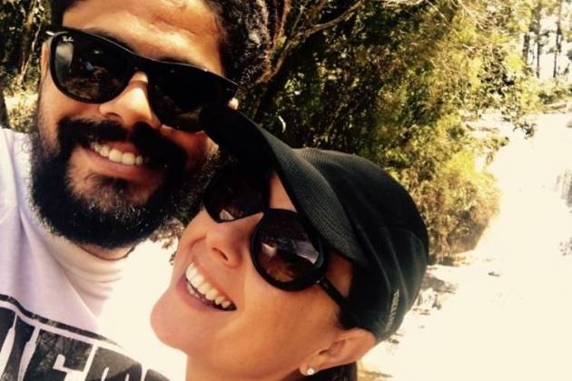 Viegas e a namorada Dani Cardia Viegas e a namorada Dani Cardia - Arquivo Pessoal