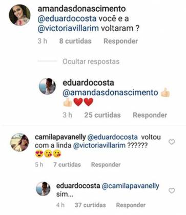Post - Comentários Eduardo Costa/Instagram