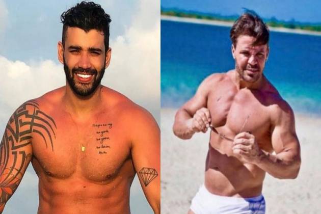 Gusttavo Lima e Eduardo Costa Gusttavo Lima e Eduardo Costa - Montagem/Área Vip