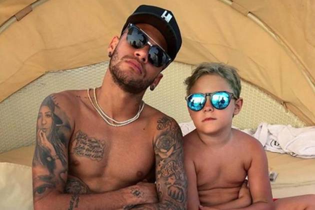 Neymar e Davi Lucca - Reprodução/Instagram