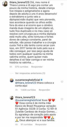 Print da conversa de Xuxa com a fã - Reprodução/Instagram