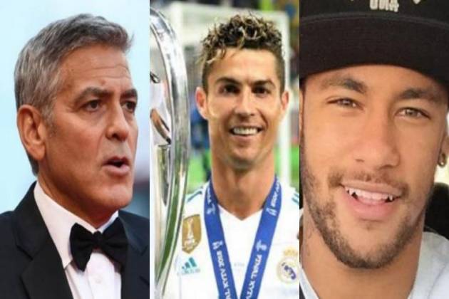 George Clooney, Cristiano Ronaldo e Neymar - Montagem/Área VIP