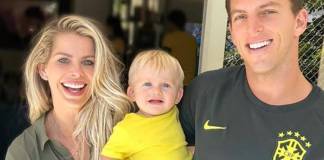 Karina Bacchi e Amaury Nunes com Enrico/Instagram