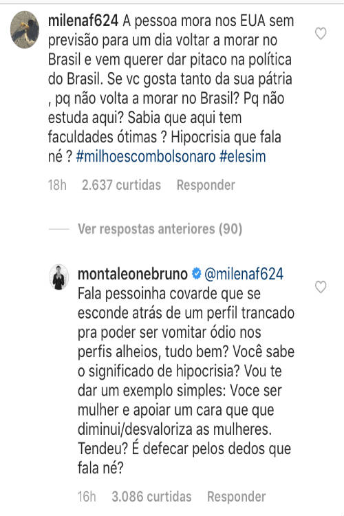 Bruno Montaleone defende Sasha no Instagram/Instagram