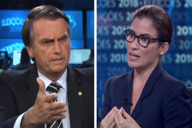 Jair Bolsonaro e Renata Vasconcellos - Reprodução/Globo