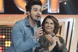 Apresentadores do SóTocaTop - Luan Santana e Fernanda Souza (Globo/Reinaldo Marques)