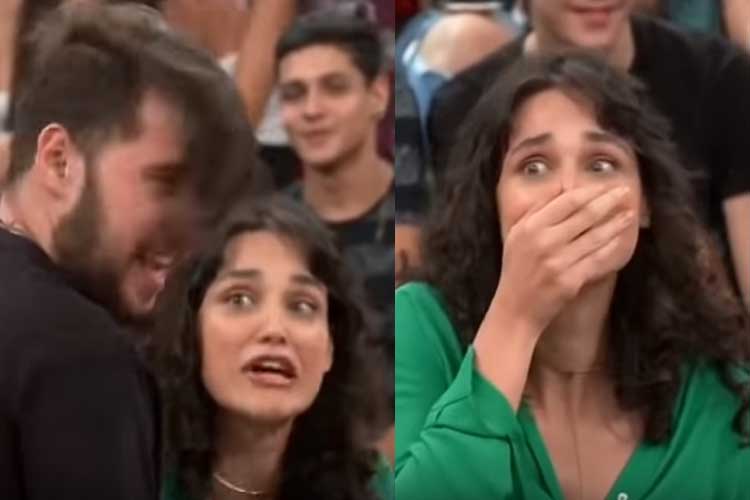 Débora Nascimento dá ‘tapão’ em convidado durante o ‘Altas Horas’