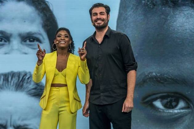 Erika Januza e Thiago Lacerda apresentam o evento Ponte (Globo/Fábio Rocha)