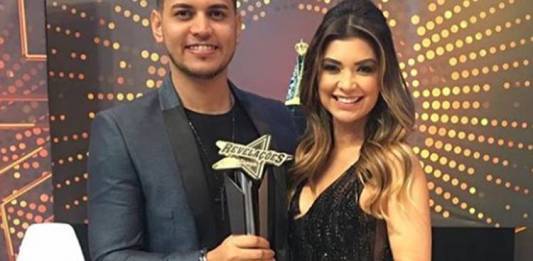 Amanda Françozo com o vencedor/Instagram