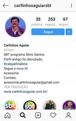 Novo Instagram de Carlinhos Aguiar - Reprodução/Insagram