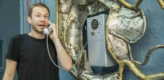 BBB19 - Tiago Leifert no Big Fone (Victor Pollak / TV Globo)