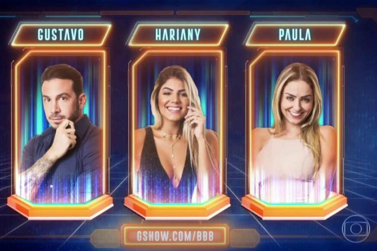 BBB19: Gustavo x Hariany x Paula; veja quem deverá sair