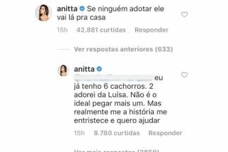 Comentário de Anitta/Reprodução