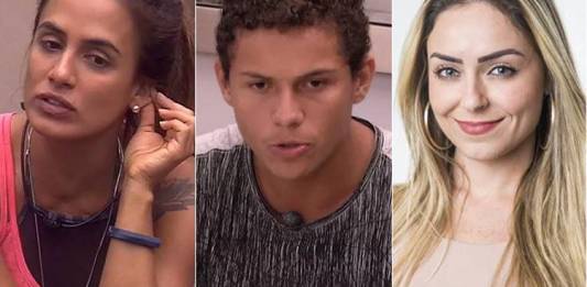 BBB19 - Carolina - Danrley - Paula (Reprodução/TV Globo)