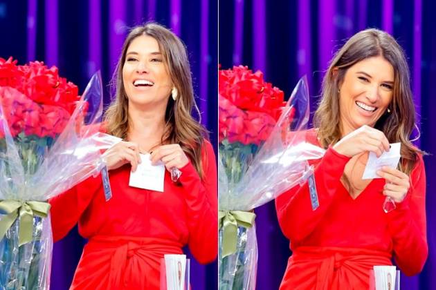 Rebeca Abravanel recebe flores no Roda a Roda Jequiti Rebeca Abravanel recebe flores no Roda a Roda Jequiti (foto: Gabriel Cardoso/SBT)