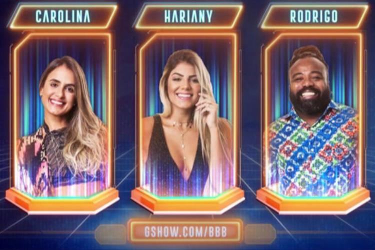BBB19: Carol, Hariany e Rodrigo; confira quem deverá sair