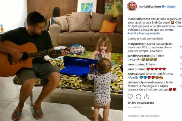 Post - Rafael tocando com os filhos/Instagram