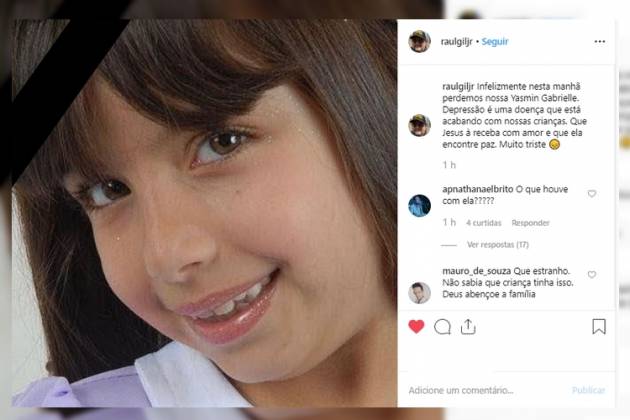 Raul Gil Jr lamentou morte de Yasmim Gabrielle - Reprodução/Instagram