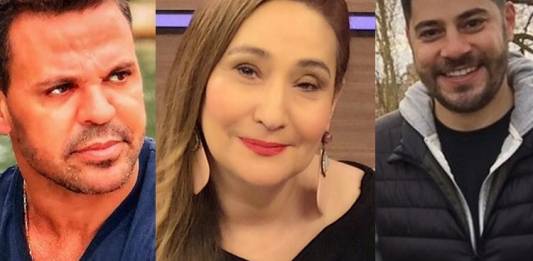 Eduardo Costa, Sônia Abrão e Evaristo Costa - Montagem/Área Vip