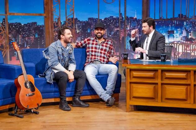 Fernando e Sorocaba no The Noite  (Gabriel Cardoso/SBT)