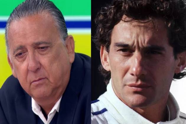 Galvão Bueno e Ayrton Senna - Montagem/Área Vip