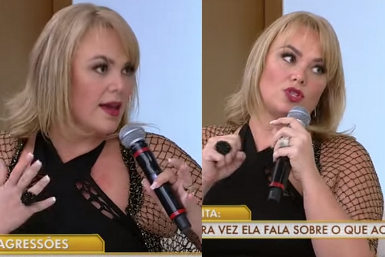 Ex-paquita Pituxita chora ao vivo em programa ao falar de falsa agressão: “Me envergonha”