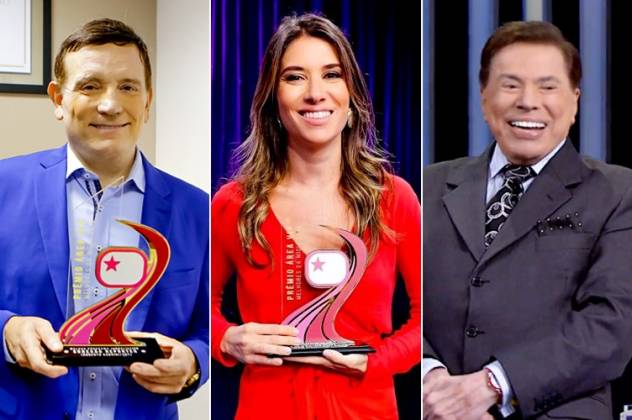 Roberto Cabrini, Rebeca Abravanel e Silvio Santos são reverenciados