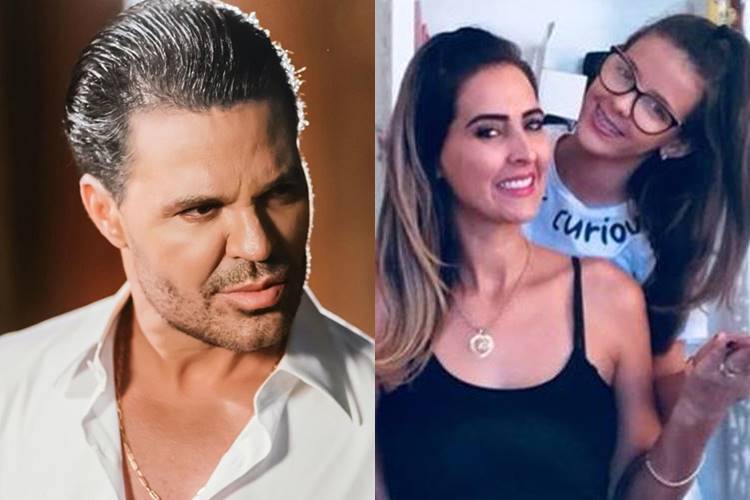 Lília Araújo, ex de Eduardo Costa, marca presença no show do cantor ao lado da filha