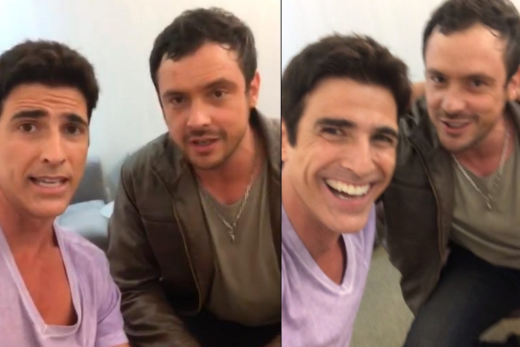Sérgio Guizé e Reynaldo Gianecchini homenageiam sertaneja Marília Mendonça nos bastidores de ‘A Dona do Pedaço’