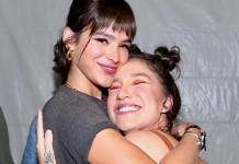 Bruna Marquezine e Priscilla Alcântara se divertem em loja de vestidos de noiva