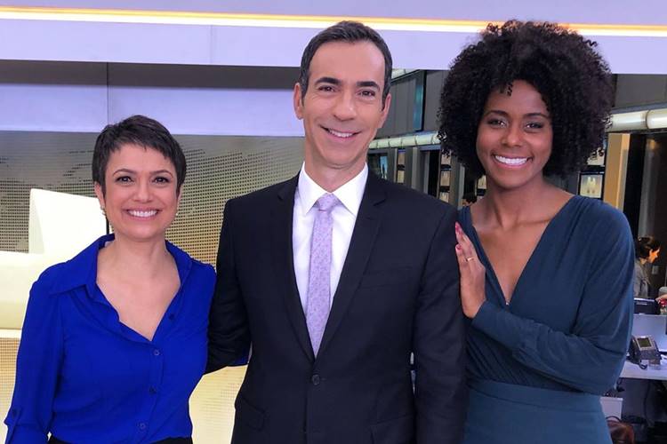 Cesar Tralli presta homenagem a Sandra Annenberg e Maju Coutinho