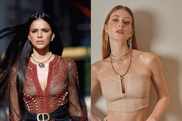 Bruna Marquezine. e Marina Ruy barbosa reprodução Instagram Montagem Área Vip