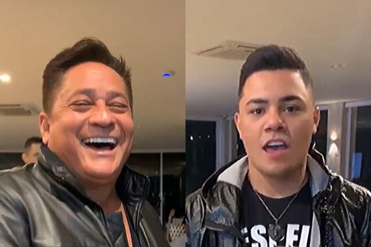 Cantor sertanejo Leonardo assusta Felipe Araújo com tamanho de parte do seu corpo - Reprodução: Instagram