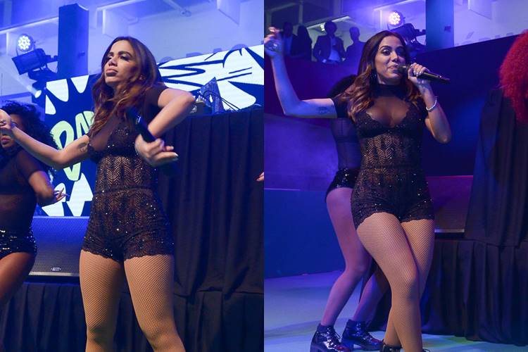 Anitta investe em look transparente para festa beneficente