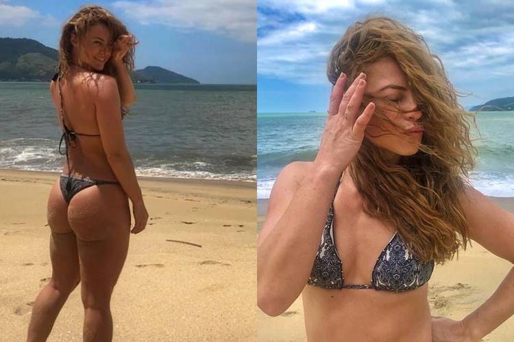 Plena! Paolla Oliveira ignora críticas ao corpo e curte praia