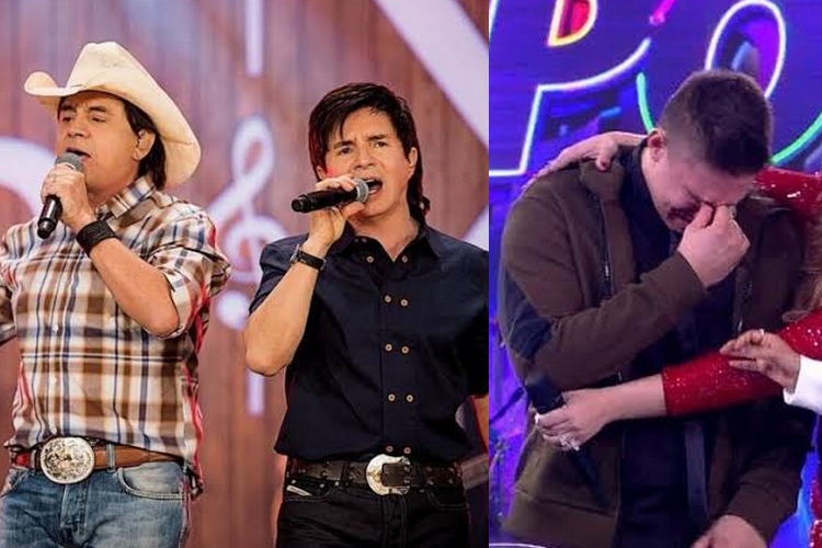 Sertanejos Chitãozinho e Xororó se emocionam com homenagem de Jakson Follmann