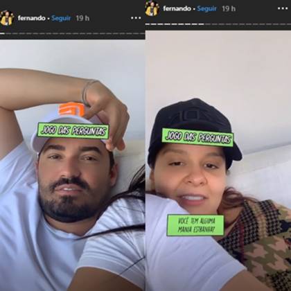 Fernando Zor e namorada Maiara reprodução Instagram
