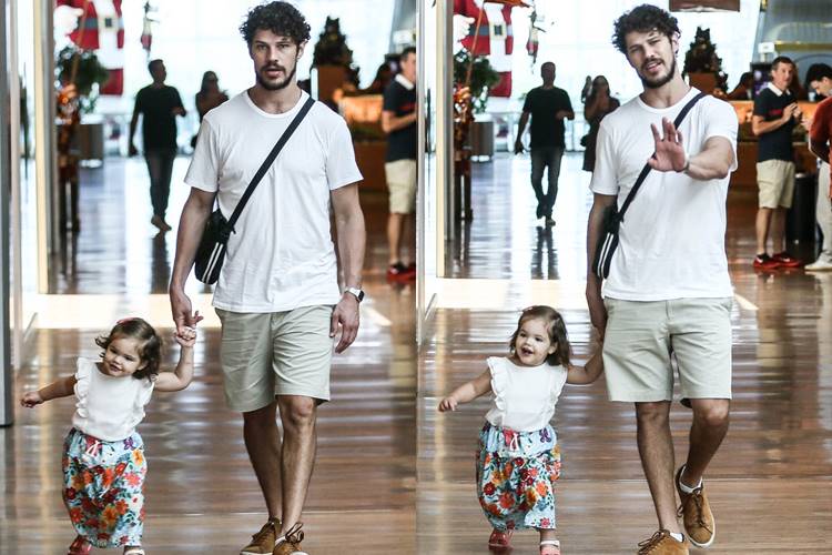José Loreto esbanja simpatia em passeio com a filha