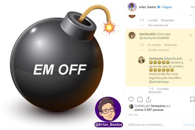 Comentário de Cleo Loyola - Reprodução: Instagram