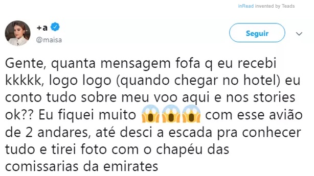 Maisa Silva reprodução twitter