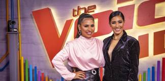 Gravações da primeira fase da quinta temporada do ‘The Voice Kids’ já começaram na Globo Simone e Simaria (Globo/João Cotta)