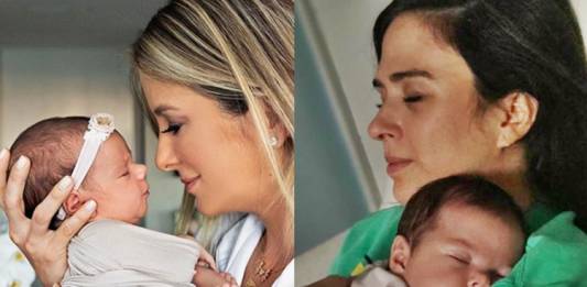 Ticiane com Manu - Tatá com Clara (Reprodução/estudio_thalitacastanha/Instagram)