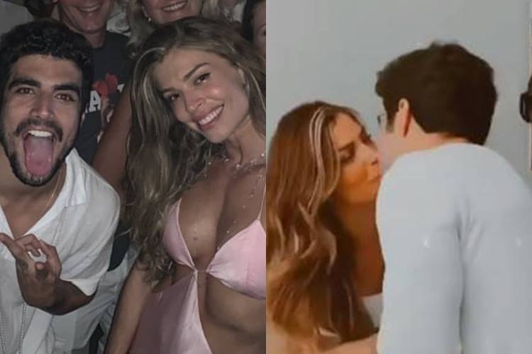 Caio Castro e Grazi Massafera são flagrados em momento romântico