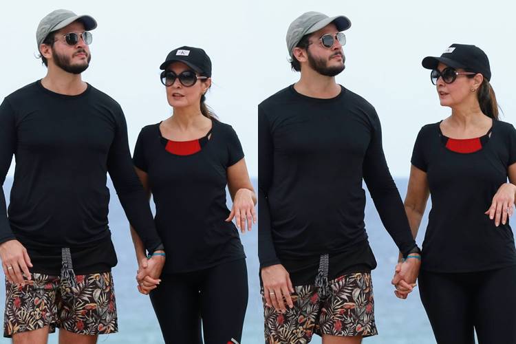 Fátima Bernardes e Túlio Gadêlha malham na Barra da Tijuca