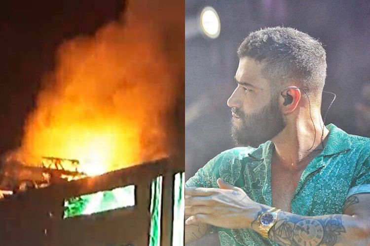 Incêndio no show do cantor sertanejo Gusttavo Lima - Reprodução Youtube - Instagram
