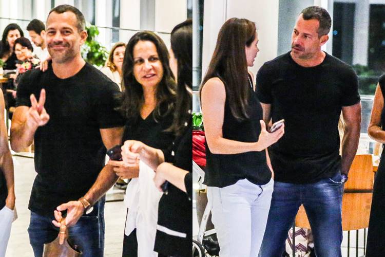 Malvino Salvador curte passeio com amigos em shopping