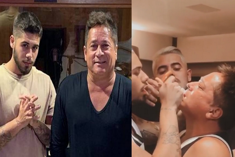 Sertanejo Leonardo passa por sufoco ao engolir espinha e é socorrido pelo filho, Zé Felipe