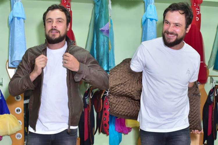 Sergio Guizé doa jaqueta do personagem Chiclete para ajudar crianças com câncer